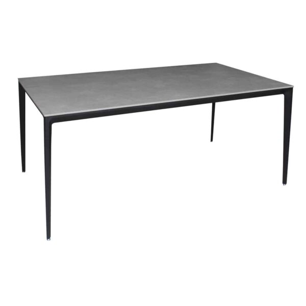 BARRET Τραπέζι Τραπεζαρίας - Κουζίνας, Alu Μαύρο, Επιφάνεια Sintered Stone Γκρι 160x90x74cm - Image 2