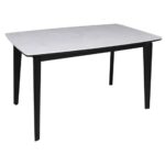 DANNY Τραπέζι Τραπεζαρίας- Κουζίνας, Ξύλο Μαύρο-Επιφάνεια Sintered Stone Άσπρο 130x80x75cm - Image 2