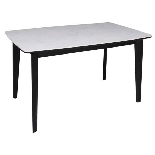 DANNY Τραπέζι Τραπεζαρίας- Κουζίνας, Ξύλο Μαύρο-Επιφάνεια Sintered Stone Άσπρο 130x80x75cm - Image 2