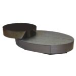 BONI Τραπεζάκι Σαλονιού- Καθιστικού με 2 Συρτάρια, Απόχρωση Μαύρο-Zebrano 124x70x22/39cm - Image 2