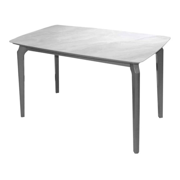 DALIN Τραπέζι Τραπεζαρίας- Κουζίνας, Ξύλο Γκρι-Επιφάνεια Sintered Stone White Marble 130x80x74cm - Image 2