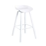 PENT Σκαμπό Bar, Μέταλλο Βαφή Άσπρο, PP Άσπρο 49x52x72/84cm - Image 2