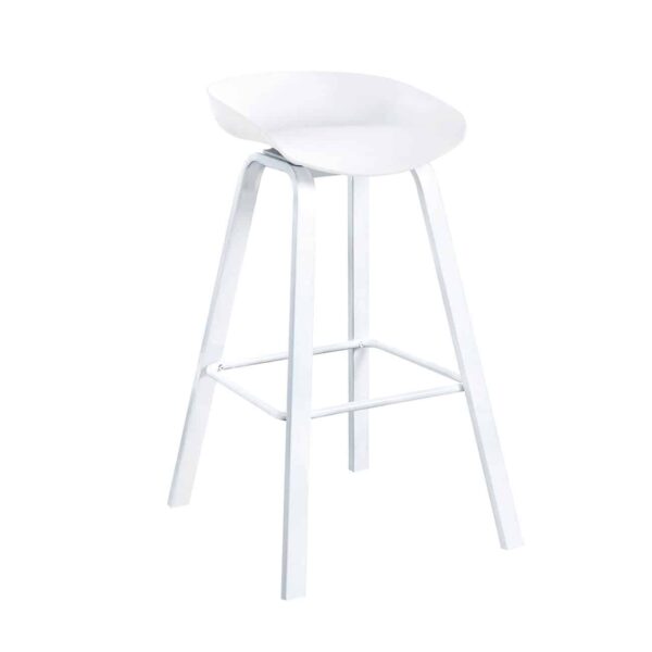 PENT Σκαμπό Bar, Μέταλλο Βαφή Άσπρο, PP Άσπρο 49x52x72/84cm - Image 2