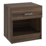 LIFE-W Κομοδίνο με 1 Συρτάρι, Απόχρωση Καρυδί 45x35x47cm - Image 2