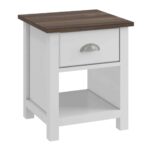 LUXOR Κομοδίνο Απόχρωση Καρυδί - Άσπρο 45x40x50cm - Image 2