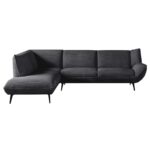 EMERALD Καναπές Σαλονιού Δεξιά Γωνία, Ύφασμα Κοτλέ Ανθρακί 274x203x82cm H.88cm