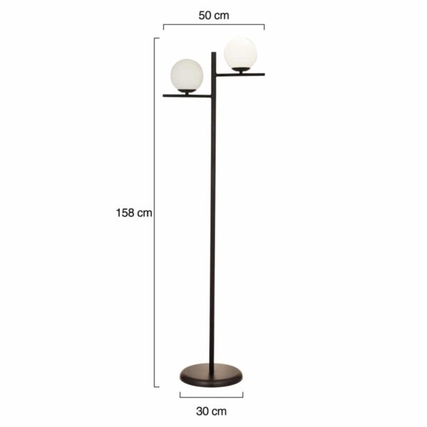 ΦΩΤΙΣΤΙΚΟ ΔΑΠΕΔΟΥ ΜΕΤΑΛΛΙΚΟ ΜΑΥΡΟ HM7432.01 30x158 εκ. - Image 2