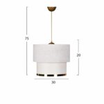 ΦΩΤΙΣΤΙΚΟ ΟΡΟΦΗΣ ΑΣΠΡΟ HM7506.01 30x75 εκ. - Image 2