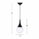 ΦΩΤΙΣΤΙΚΟ ΟΡΟΦΗΣ ΜΕΤΑΛΛΙΚΟ ΜΑΥΡΟ HM7517.01 12x91 εκ. - Image 2