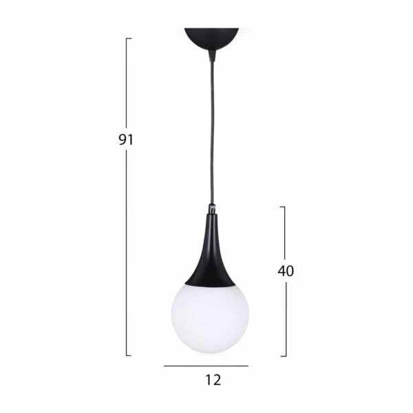 ΦΩΤΙΣΤΙΚΟ ΟΡΟΦΗΣ ΜΕΤΑΛΛΙΚΟ ΜΑΥΡΟ HM7517.01 12x91 εκ. - Image 2