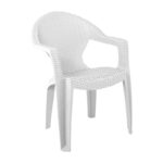 LAGUNA Πολυθρόνα Κήπου Στοιβαζόμενη, PP Απόχρωση Άσπρο (Rattan Look) 59x62x82cm