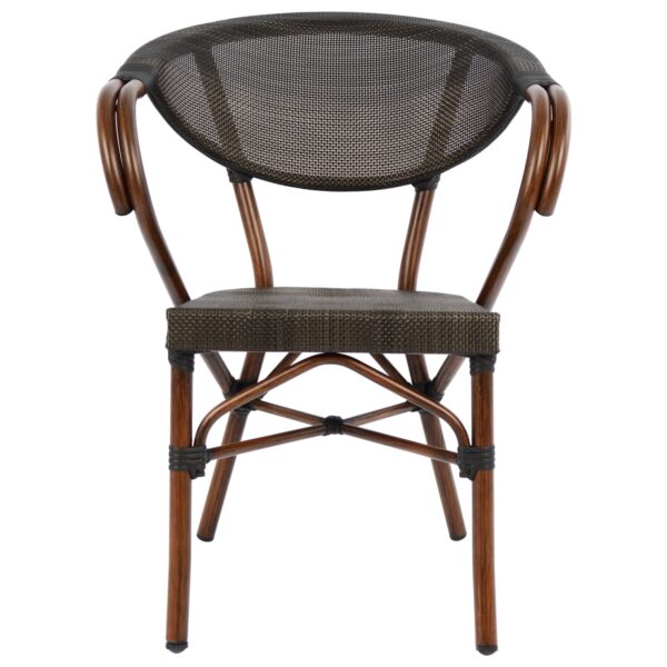 ΠΟΛΥΘΡΟΝΑ ΑΛΟΥΜΙΝΙΟΥ CLAY BAMBOO LOOK ΚΑΦΕ ΜΕ TEXTLINE HM5025 60,5x59x81 cm - Image 2