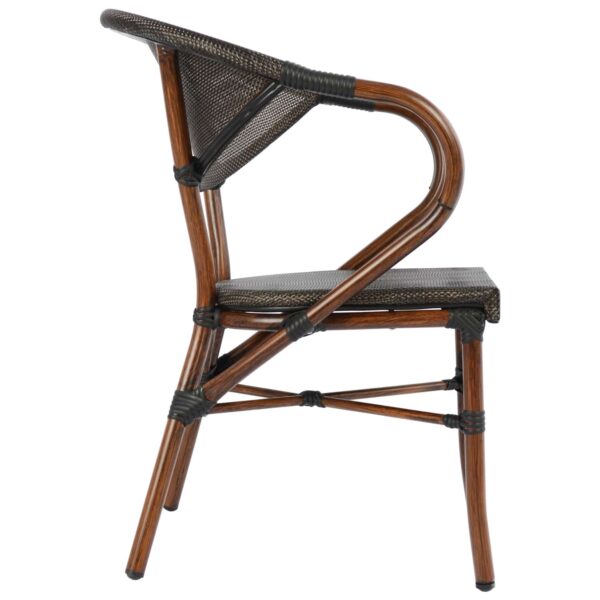 ΠΟΛΥΘΡΟΝΑ ΑΛΟΥΜΙΝΙΟΥ CLAY BAMBOO LOOK ΚΑΦΕ ΜΕ TEXTLINE HM5025 60,5x59x81 cm - Image 3