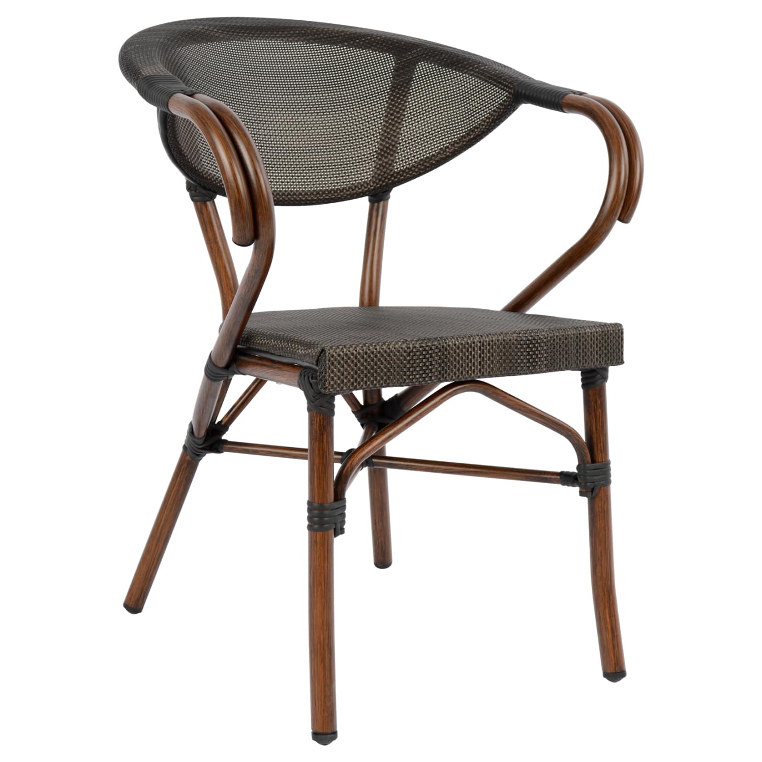 HM5025 ΠΟΛΥΘΡΟΝΑ ΑΛΟΥΜΙΝΙΟΥ CLAY BAMBOO LOOK ΚΑΦΕ ΜΕ TEXTLINE HM5025 60,5x59x81 cm - Image 1