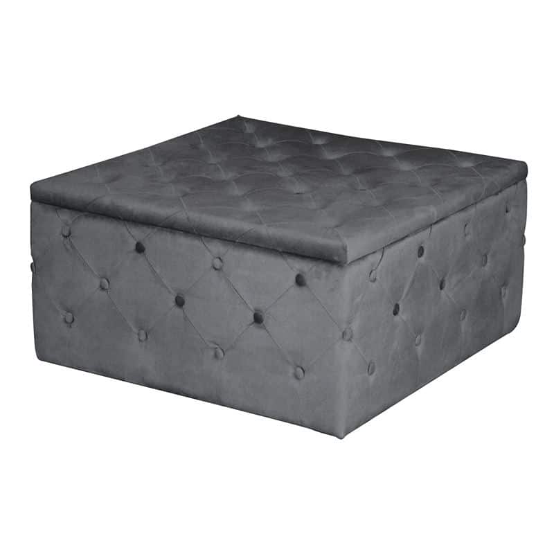 TIBOR Σκαμπό Αποθηκευτικό TIBOR Σκαμπό Αποθηκευτικό, Ύφασμα Velure Απόχρωση Γκρι 80x80x41cm - Image 1