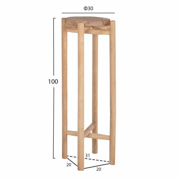 ΑΝΘΟΣΤΗΛΗ HOVER HM7936 ΞΥΛΟ ΤΕΑΚ ΣΕ ΦΥΣΙΚΟ ΧΡΩΜΑ Φ30x100Yεκ. - Image 2