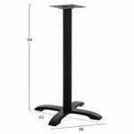 ΒΑΣΗ ΜΠΑΡ ΜΑΝΤΕΜΙ ΜΕΣΣΑΙΟΥ ΥΨΟΥΣ ΜΑΥΡΗ ΜΑΤ HM473 62Χ62X94Υεκ. - Image 2