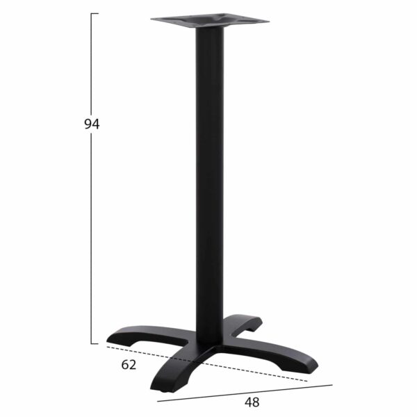 ΒΑΣΗ ΜΠΑΡ ΜΑΝΤΕΜΙ ΜΕΣΣΑΙΟΥ ΥΨΟΥΣ ΜΑΥΡΗ ΜΑΤ HM473 62Χ62X94Υεκ. - Image 2