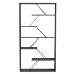 ΒΙΒΛΙΟΘΗΚΗ TARS HM2240.20 ΓΚΡΙ ΜΕΛΑΜΙΝΗ-ΜΑΥΡΕΣ ΜΕΤΑΛΛΙΚΕΣ ΒΕΡΓΕΣ 84x24x157Υεκ. - Image 4