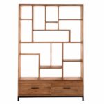 ΒΙΒΛΙΟΘΗΚΗ ROMULUS HM9803 ΑΝΑΚΥΚΛΩΜΕΝΟ ΞΥΛΟ ΤΕΑΚ ΜΕ 2 ΣΥΡΤΑΡΙΑ 140x30x210,5Yεκ. - Image 3