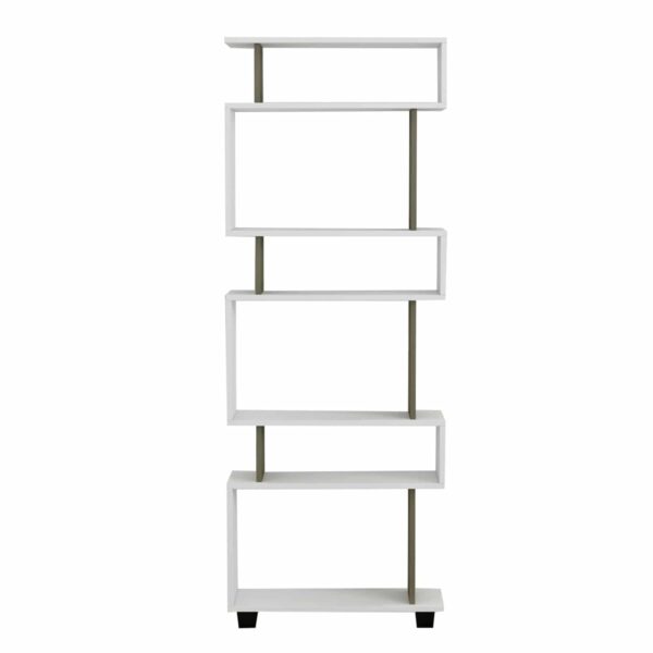 ΒΙΒΛΙΟΘΗΚΗ ΜΕΛΑΜΙΝΗΣ OWLOLIVE GREY ΛΕΥΚΟ 60x19,5x165Yεκ.HM8923.11 - Image 3