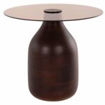 ΒΟΗΘΗΤΙΚΑ ΤΡΑΠΕΖΑΚΙΑ 2ΤΜΧ CHANG HM9668 ΞΥΛΟ MANGO-ΓΥΑΛΙ TOP Φ55x49,5Υ & Φ40x36,5Υεκ. - Image 3