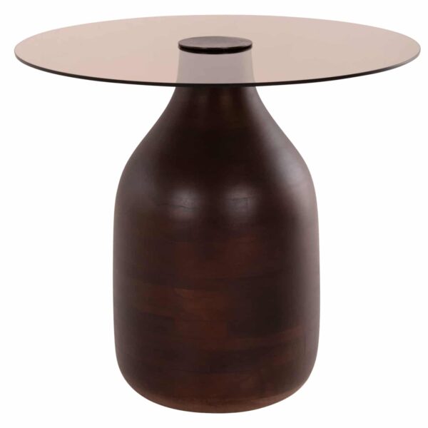 ΒΟΗΘΗΤΙΚΑ ΤΡΑΠΕΖΑΚΙΑ 2ΤΜΧ CHANG HM9668 ΞΥΛΟ MANGO-ΓΥΑΛΙ TOP Φ55x49,5Υ & Φ40x36,5Υεκ. - Image 3