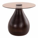 ΒΟΗΘΗΤΙΚΑ ΤΡΑΠΕΖΑΚΙΑ 2ΤΜΧ CHANG HM9668 ΞΥΛΟ MANGO-ΓΥΑΛΙ TOP Φ55x49,5Υ & Φ40x36,5Υεκ. - Image 4