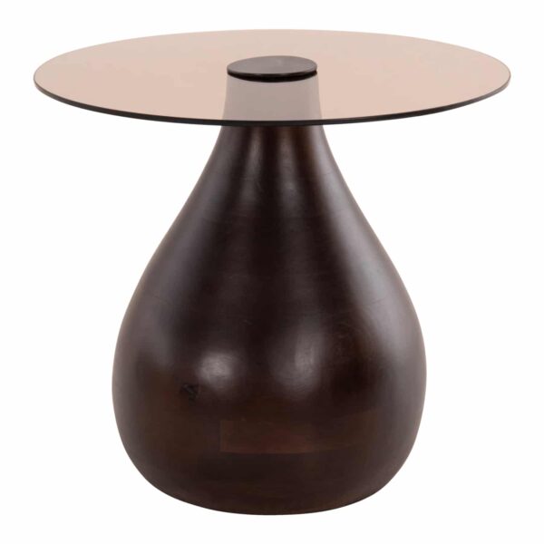 ΒΟΗΘΗΤΙΚΑ ΤΡΑΠΕΖΑΚΙΑ 2ΤΜΧ CHANG HM9668 ΞΥΛΟ MANGO-ΓΥΑΛΙ TOP Φ55x49,5Υ & Φ40x36,5Υεκ. - Image 4