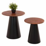 ΒΟΗΘΗΤΙΚΑ ΤΡΑΠΕΖΑΚΙΑ 2ΤΜΧ SUNNI HM9669 ΜΕΤΑΛΛΟ ΜΑΥΡΟ-MANGO TOP Φ48,5 & Φ39,5 εκ. - Image 3