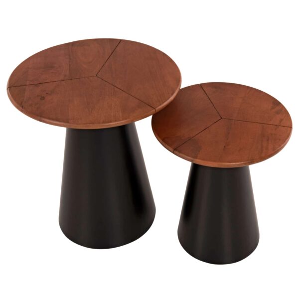 ΒΟΗΘΗΤΙΚΑ ΤΡΑΠΕΖΑΚΙΑ 2ΤΜΧ SUNNI HM9669 ΜΕΤΑΛΛΟ ΜΑΥΡΟ-MANGO TOP Φ48,5 & Φ39,5 εκ. - Image 4