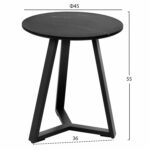 ΒΟΗΘΗΤΙΚΟ ΤΡΑΠΕΖΑΚΙ ROCKET HM9587.01 MDF ΜΑΥΡΟ ΜΑΡΜΑΡΟ-ΜΑΥΡΗ ΜΕΤΑΛΛΙΚΗ ΒΑΣΗ Φ45x55Υεκ. - Image 2