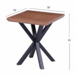 ΒΟΗΘΗΤΙΚΟ ΤΡΑΠΕΖΑΚΙ ΣΑΛΟΝΙΟΥ HM9471.02 MDF ΜΕ ΚΑΠΛΑΜΑ ΑΠΟ ΞΥΛΟ ΚΑΡΥΔΙΑΣ-ΜΕΤΑΛ.ΒΑΣΗ 50x50x58Υεκ. - Image 2