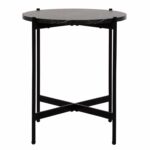 ΒΟΗΘΗΤΙΚΟ ΤΡΑΠΕΖΙ HM9589.01 MDF ΜΑΥΡΟ ΜΑΡΜΑΡΟ-ΜΑΥΡΗ ΜΕΤΑΛΛΙΚΗ ΒΑΣΗ Φ50x55Υεκ. - Image 3