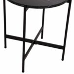 ΒΟΗΘΗΤΙΚΟ ΤΡΑΠΕΖΙ HM9589.01 MDF ΜΑΥΡΟ ΜΑΡΜΑΡΟ-ΜΑΥΡΗ ΜΕΤΑΛΛΙΚΗ ΒΑΣΗ Φ50x55Υεκ. - Image 6