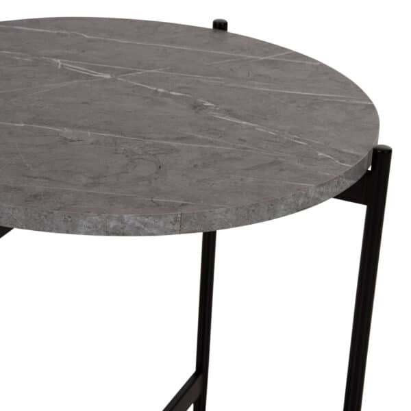 ΒΟΗΘΗΤΙΚΟ ΤΡΑΠΕΖΙ HM9589.02 MDF ΓΚΡΙ ΜΑΡΜΑΡΟ-ΜΑΥΡΗ ΜΕΤΑΛΛΙΚΗ ΒΑΣΗ Φ50x55Υεκ. - Image 4