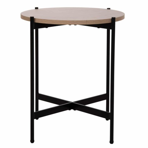 ΒΟΗΘΗΤΙΚΟ ΤΡΑΠΕΖΙ HM9589.03 MDF SONAMA-ΜΑΥΡΗ ΜΕΤΑΛΛΙΚΗ ΒΑΣΗ Φ50x55Υεκ. - Image 3