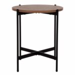 ΒΟΗΘΗΤΙΚΟ ΤΡΑΠΕΖΙ HM9589.04 MDF ΚΑΡΥΔΙ-ΜΑΥΡΗ ΜΕΤΑΛΛΙΚΗ ΒΑΣΗ Φ50x55Υεκ. - Image 3