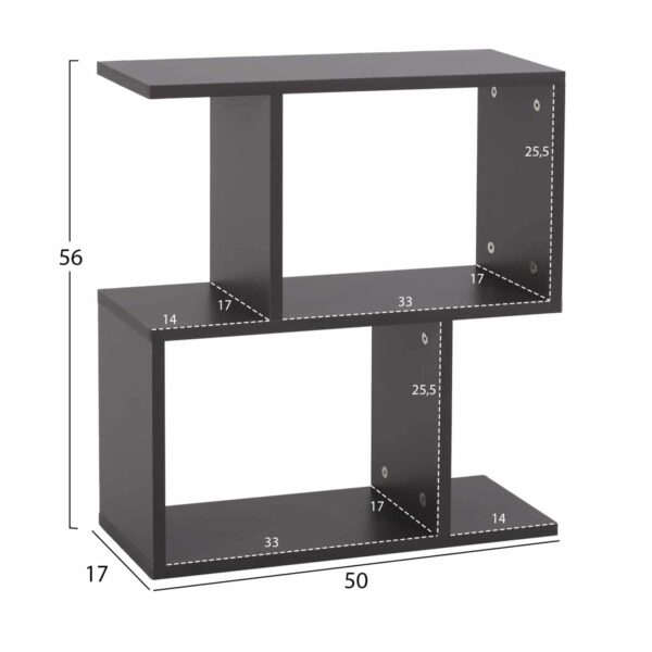 ΒΟΗΘΗΤΙΚΟ ΤΡΑΠΕΖΙ ΜΕ ΡΑΦΙΑ AMEER ΜΕΛΑΜΙΝΗ ΣΕ ΧΡΩΜΑ ΓΚΡΙ HM8881.20 50x17x56Υεκ. - Image 2