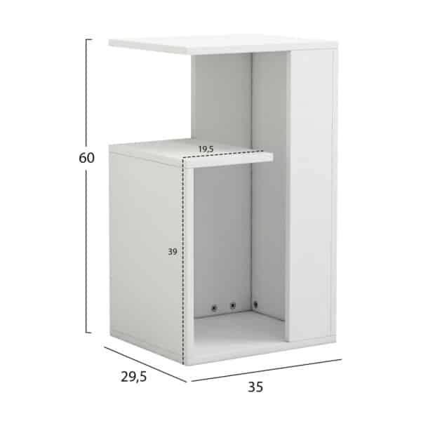 ΒΟΗΘΗΤΙΚΟ ΤΡΑΠΕΖΙ DAWN ΜΕΛΑΜΙΝΗΣ ΛΕΥΚΟ 35X29,5X60Yεκ.HM8880.11 - Image 2