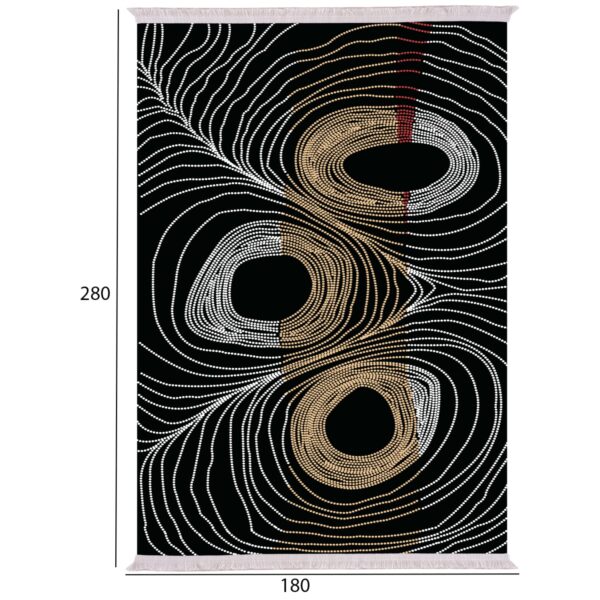 ΧΑΛΙ ΣΑΛΟΝΙΟΥ ME ΚΡΟΣΙΑ JOSIANE ΜΑΥΡΟ - ΧΡΥΣΟ - ΓΚΡΙ HM7723.27 180X280 εκ. - Image 2