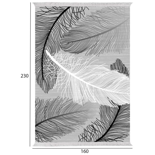 ΧΑΛΙ ΣΑΛΟΝΙΟΥ ΜΕ ΚΡΟΣΙΑ JOSIANE ΦΤΕΡΑ ΓΚΡΙ ΛΕΥΚΟ HM7675.38 160X230εκ. - Image 2