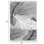 ΧΑΛΙ ΣΑΛΟΝΙΟΥ ΜΕ ΚΡΟΣΙΑ JOSIANE ΦΤΕΡΑ ΓΚΡΙ ΛΕΥΚΟ HM7723.38 180X280 εκ. - Image 2