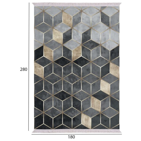 ΧΑΛΙ ΣΑΛΟΝΙΟΥ ΜΕ ΚΡΟΣΙΑ JOSIANE ΓΚΡΙ- ΧΡΥΣΟ HM7723.18 180X280 εκ. - Image 2