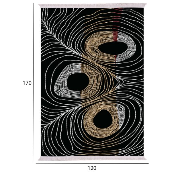 ΧΑΛΙ ΣΑΛΟΝΙΟΥ ME ΚΡΟΣΙΑ JOSIANE ΜΑΥΡΟ-ΧΡΥΣΟ-ΓΚΡΙ HM7677.27 120X170 εκ. - Image 2