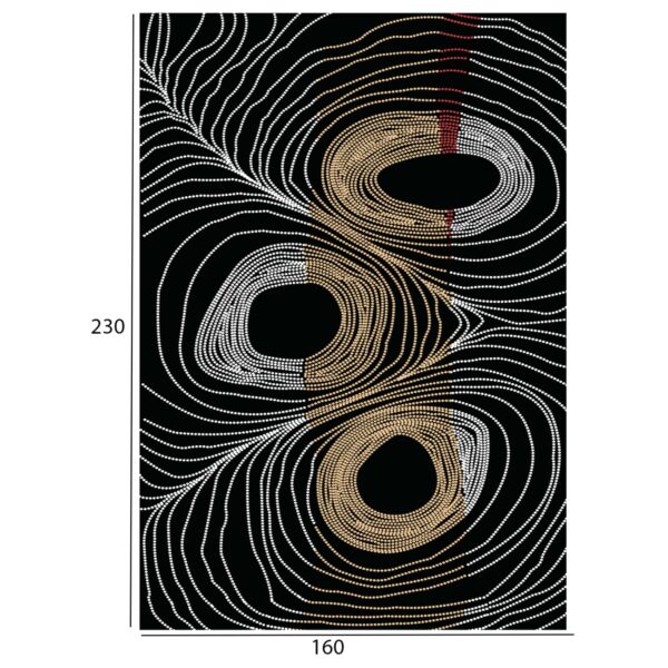 ΧΑΛΙ ΣΑΛΟΝΙΟΥ ΜΕ ΚΡΟΣΙΑ JOSIANE ΜΑΥΡΟ - ΧΡΥΣΟ - ΓΚΡΙ HM7675.27 160X230 εκ. - Image 2