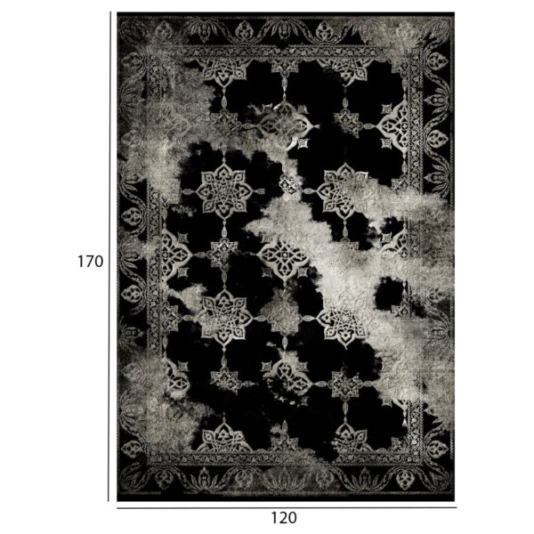 ΧΑΛΙ ΣΑΛΟΝΙΟΥ VINTAGE ΜΕ ΚΡΟΣΙΑ JOSIANE  HM7677.17 ΜΑΥΡΟ 120X170 εκ. - Image 2