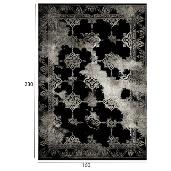 ΧΑΛΙ ΣΑΛΟΝΙΟΥ VINTAGE ΜΕ ΚΡΟΣΙΑ JOSIANE ΜΑΥΡΟ HM7675.17 160X230 εκ. - Image 2