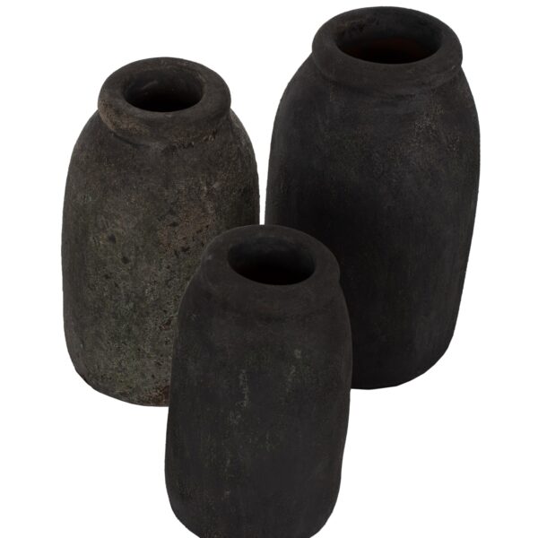 ΔΙΑΚΟΣΜΗΤΙΚA ΒΑΖA ΑΠΟ TERRACOTTA ΑΝΘΡΑΚΙ HM7711 - Image 6