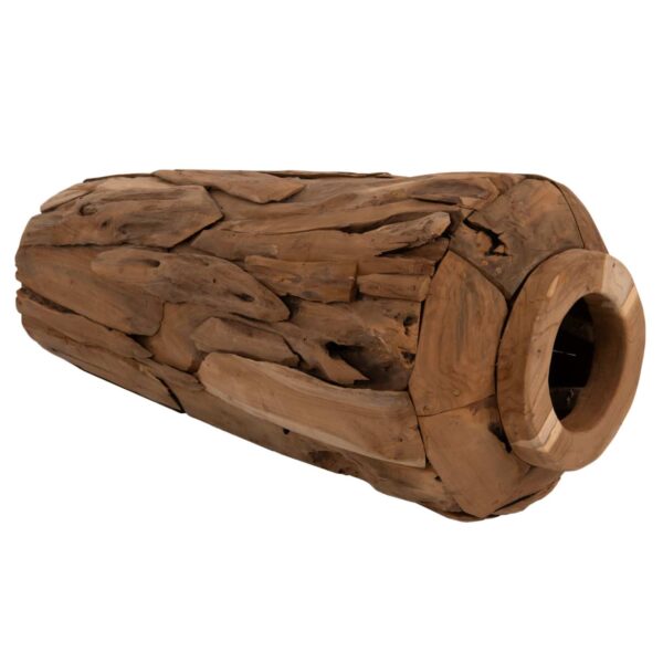 ΔΙΑΚΟΣΜΗΤΙΚΟ ΒΑΖΟ ΔΑΠΕΔΟΥ ZENIA HM7920 ΑΠΟ ΚΟΜΜΑΤΙΑ ΑΝΑΚΥΚΛΩΜΕΝΟΥ ΞΥΛΟΥ TEAK ΣΕ ΦΥΣΙΚΟ Φ40x80Υ εκ. - Image 4